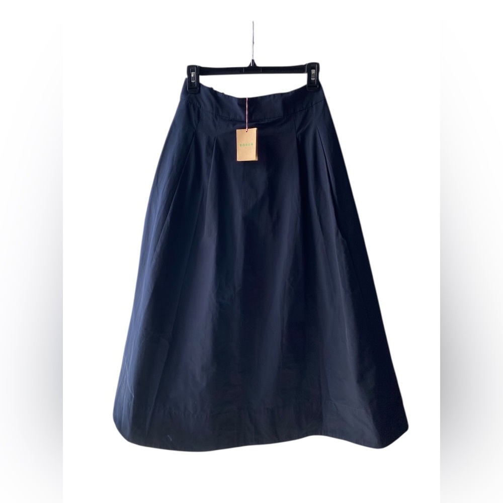 NWT Boden Taffeta Pull On Midi Skirt In Navy Sz 6R - Picture 3 of 9